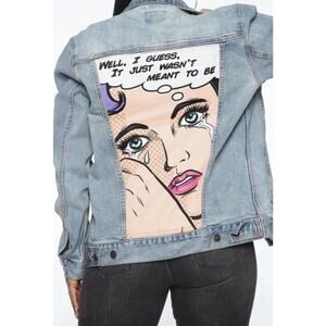 Threadfast Well I Guess It Just Wasn't Meant To Be Denim Jacket Womens Size M
